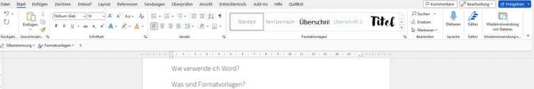 Arbeiten mit Textverarbeitungsprogrammen
